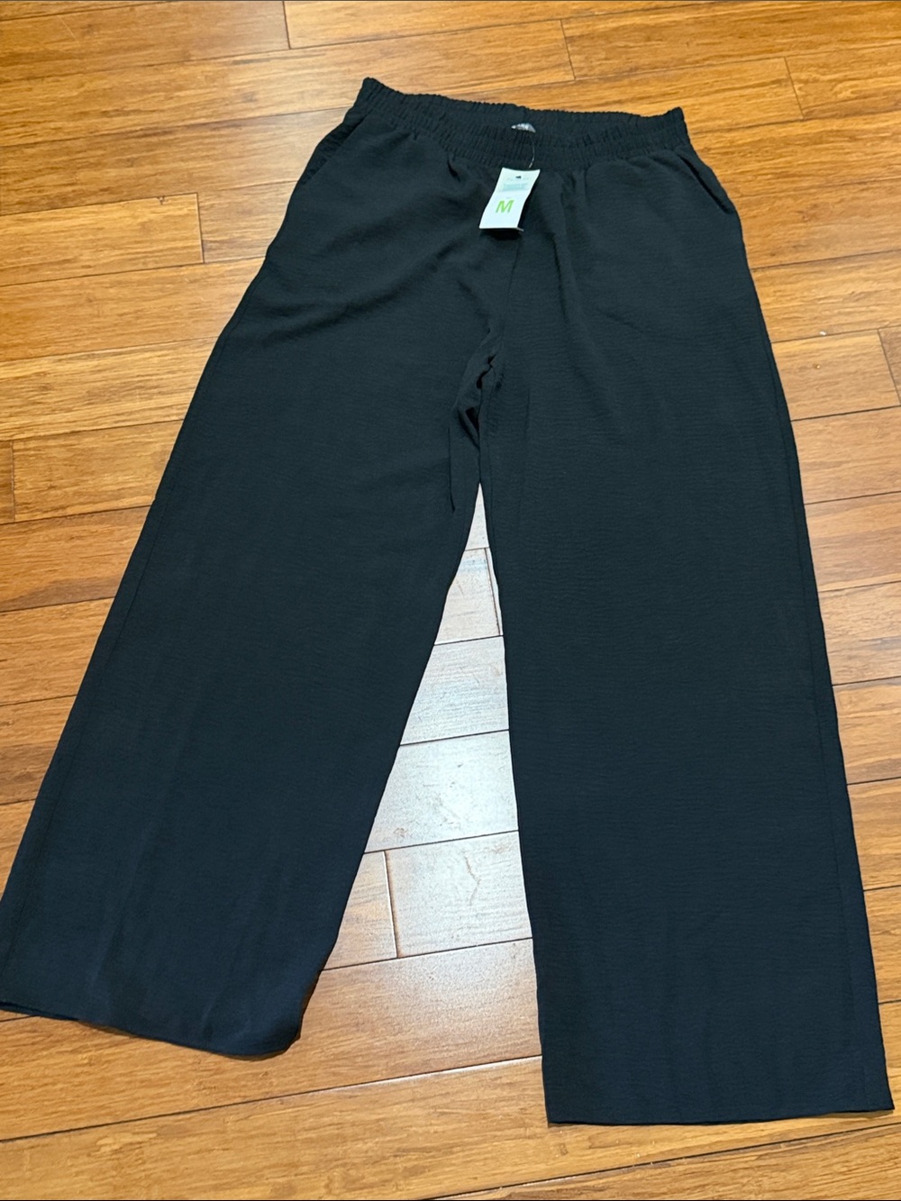 NWT Primark Black Wide-Leg Women's Pants with Elastic Waist M